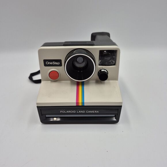 Polaroid SX-70 one StepVtg Original   White Rainbow Stripe Land Camera UN-TESTED - Picture 1 of 5